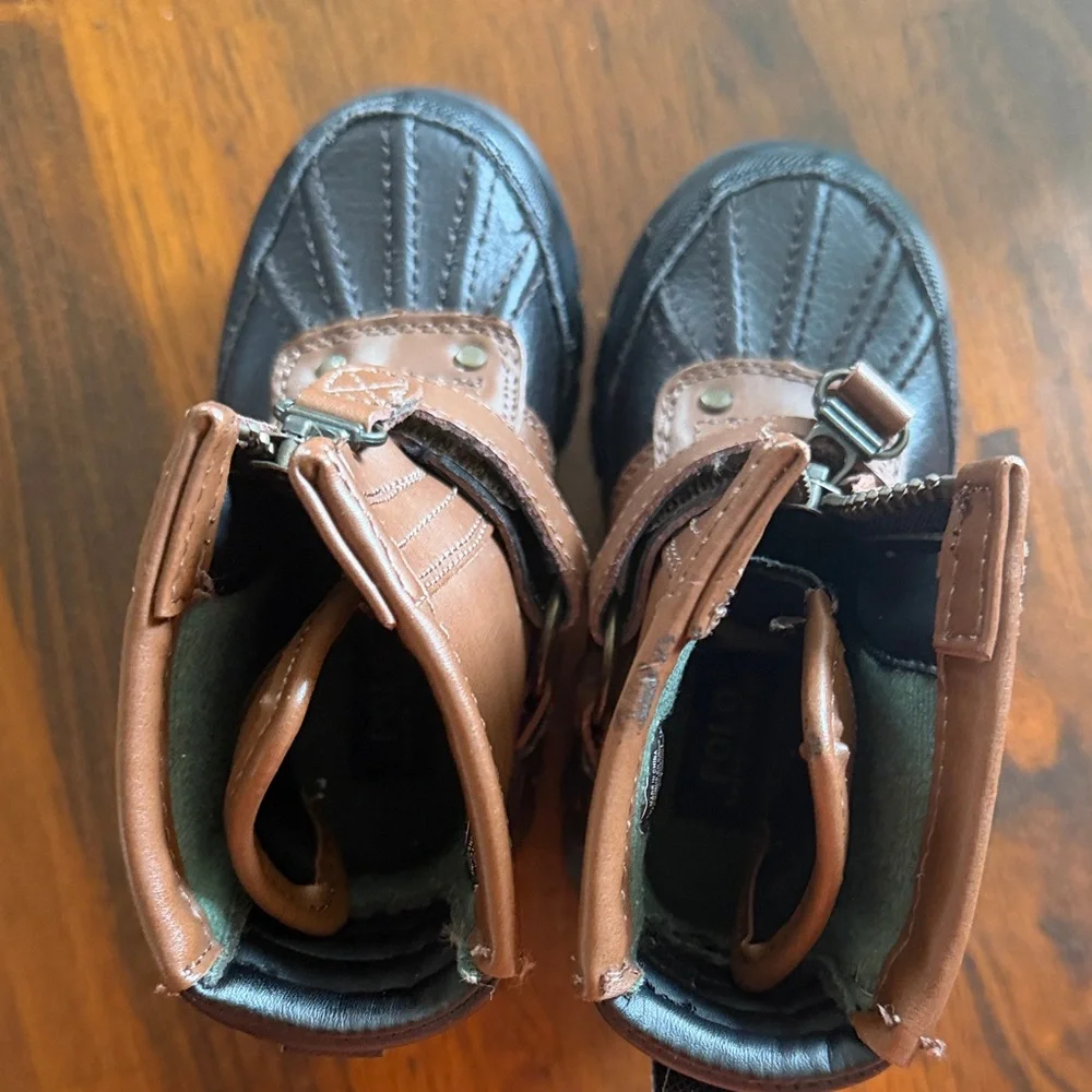 Polo Ralph Lauren Toddler Boys Conquered Hi Boots in chocolate/tan leather